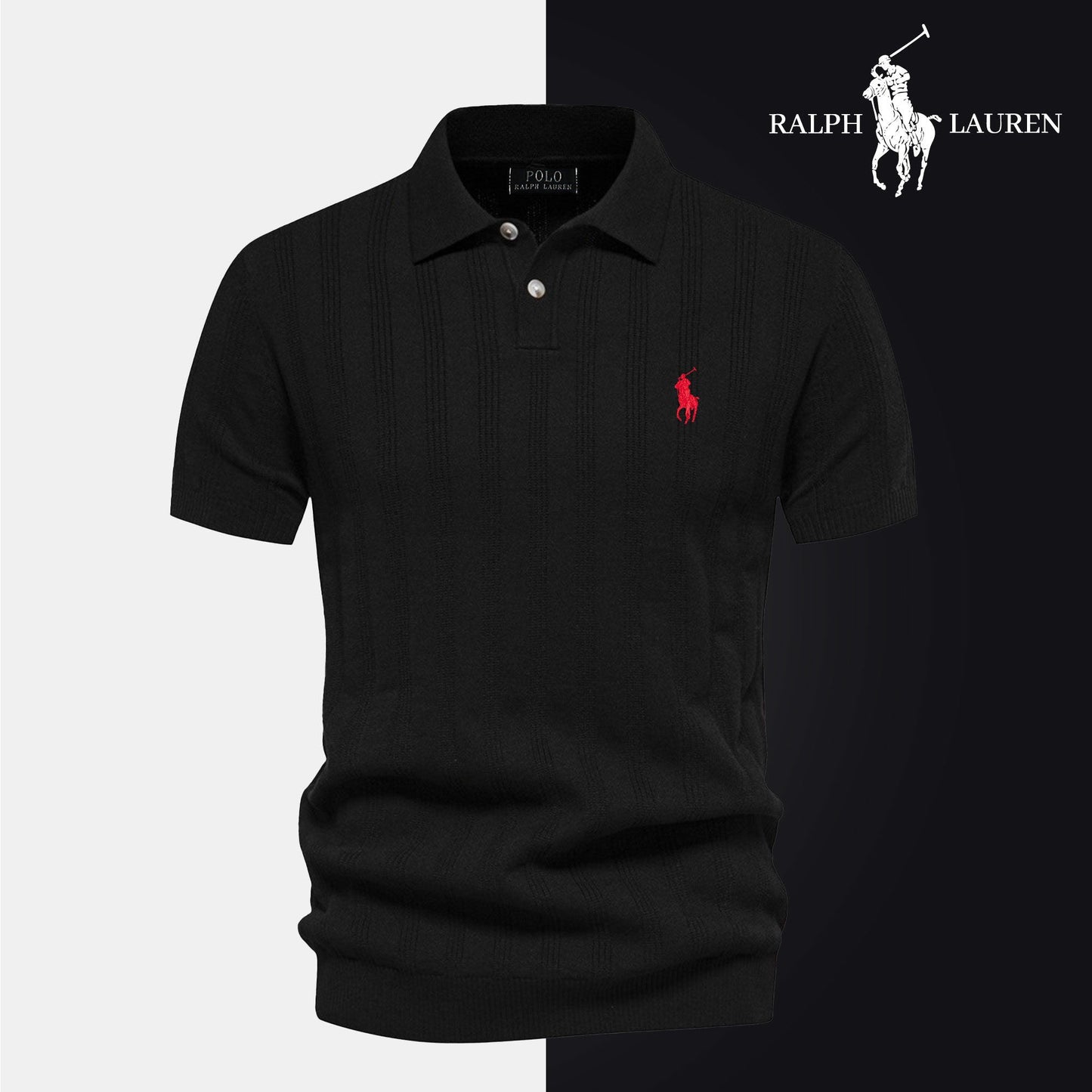 Men's Textured Knit Polo RL